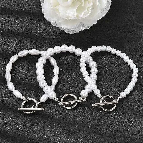 Plastic Pearl Beaded Bracelets for Women