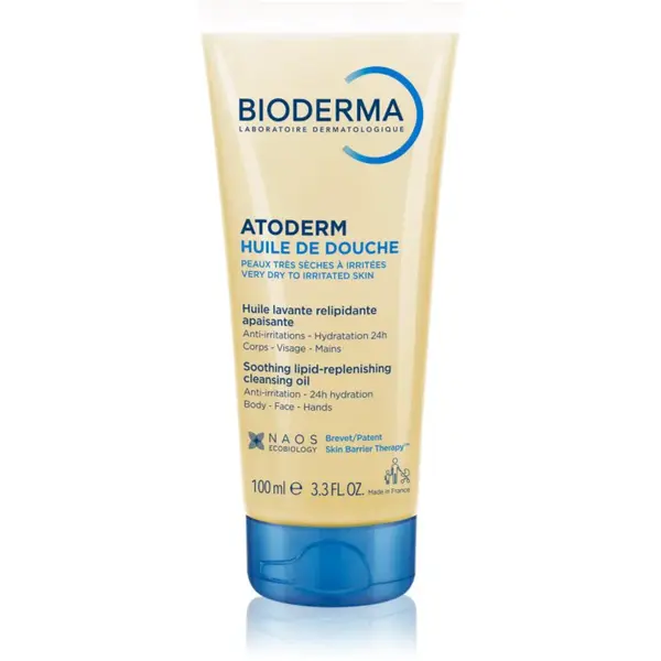 Bioderma Atoderm Shower Oil vysoko výživný upokojujúci sprchový olej pre suchú a podráždenú pokožku 100 ml