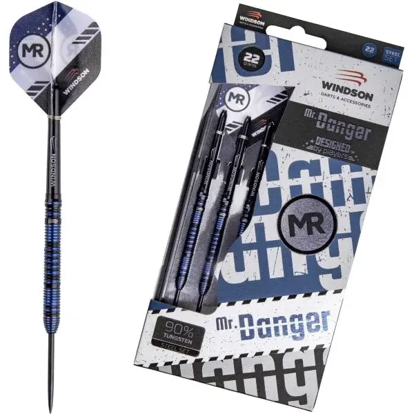 Windson MR. DANGER 22 G Set wolframových šipek steel, černá, velikost