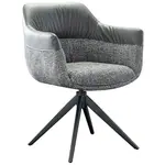 Novel ŽIDLE S PODRUČKAMI, železo, tkaná látka, mikrovlákno, šedá