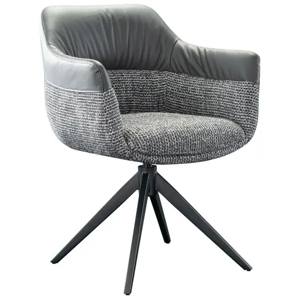 Novel ŽIDLE S PODRUČKAMI, železo, tkaná látka, mikrovlákno, šedá