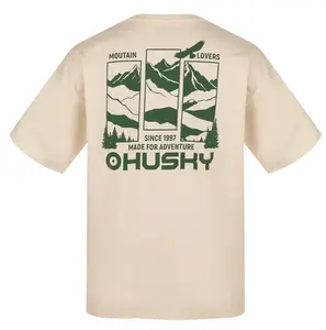 Husky Tee View M L, beige Pánské bavlněné triko