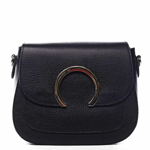 Dámská kožená crossbody kabelka černá - ItalY Pretty