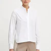 Bavlněná košile BOSS dámská, bílá barva, regular, 50543684
