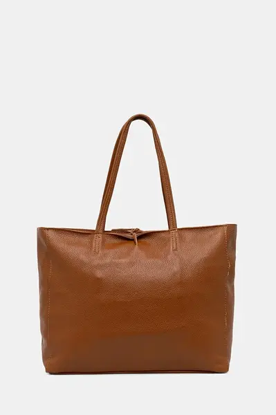 Kožená kabelka Answear.LAB hnědá barva