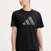 Bavlněné tričko adidas Animal dámské, černá barva, JV8536