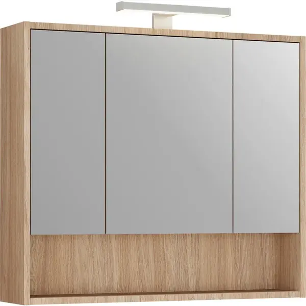 Stylife ZRCADLOVÁ SKŘÍŇKA, barvy dubu, 80/74/22 cm