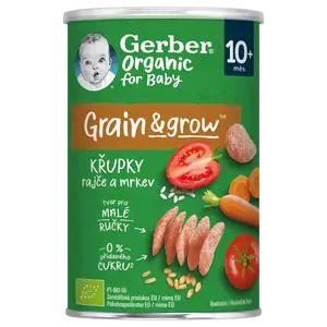 GERBER Organic křupky s rajčaty a mrkví 35 g