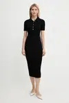 Šaty MICHAEL Michael Kors černá barva, maxi, přiléhavé, MT5832333D