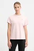 Bavlněné tričko adidas Cat dámské, růžová barva, JV8514