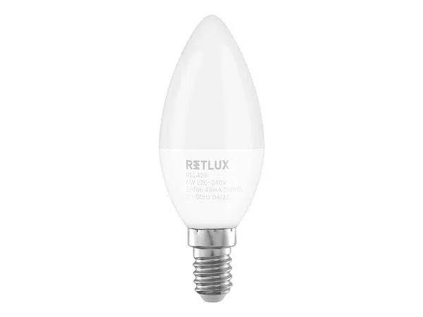 Žárovka LED E14 6W C37 bílá teplá RETLUX RLL 426 - rozbaleno - roztržený obal