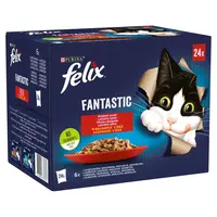 Felix Fantastic lahodný výber v želé - s kuraťom, hovädzím, králikom a jahňacím 24 x 85 g