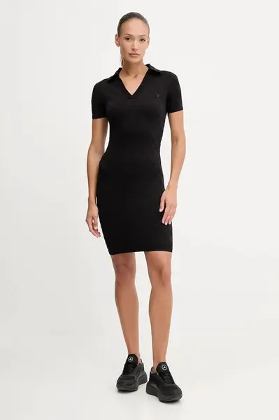 Šaty Guess PEONY černá barva, mini, přiléhavé, V5YK05 Z3OA0