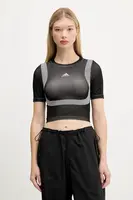 Tričko adidas Originals Seamless Techfit Baby Tee dámské, černá barva, JV7159