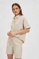 Marisse Beige Cotton And Linen Shirt