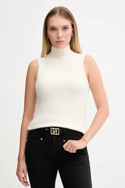 Svetr Gaudi dámský, béžová barva, s golfem, 521FD53009