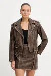 Křivák Guess CHARLENE hnědá barva, oversize, W5YL04 WHDI0