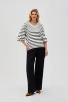 Marisse Women's Sweatshirt L-Bl-4603 Off White_Black