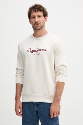 Mikina Pepe Jeans pánská, béžová barva, s potiskem, PM5800011