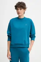 Mikina United Colors of Benetton dámská, tyrkysová barva, s potiskem, 3WNW3M07T