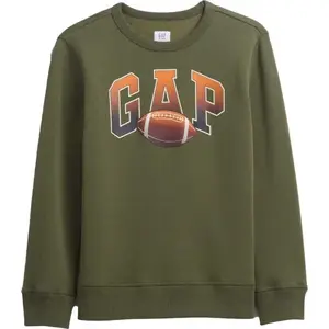 GAP V-FA LOGO CREW Chlapecká mikina, khaki, velikost