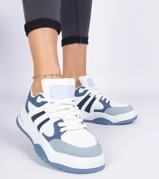 Gemre Blue women's sneakers with chunky laces Bartella