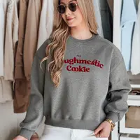 Bluza damska oversize z nadrukiem COOKIES ciemnoszara Dstreet