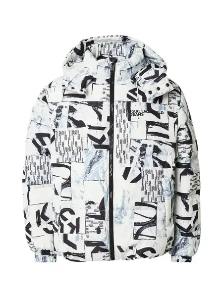KARL LAGERFELD JEANS Zimná bunda  opálová / čierna / biela
