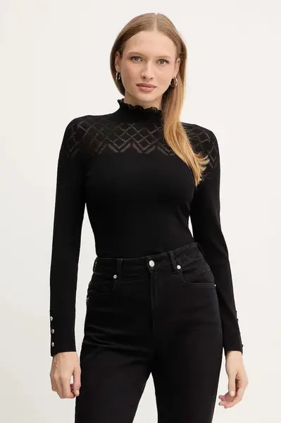 Svetr Morgan dámský, černá barva, s pologolfem, MOC