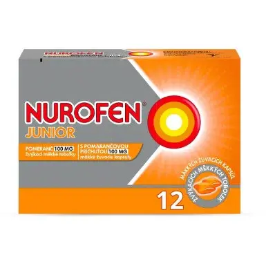 Nurofen Junior Pomeranč 100mg 12 žvýkacích tablet