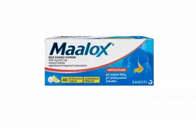 Maalox bez cukru citron 400mg/400mg tbl.mnd.40