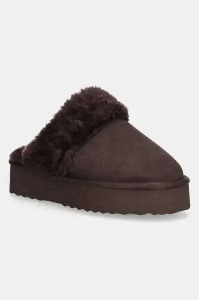 Semišové papuče Answear.LAB hnědá barva