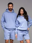 Ombre Unisex sweatshirt with hood and pockets - lavender
