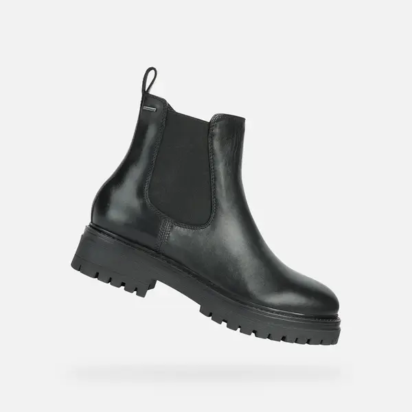 Black Women's Ankle Boots Geox Iridea B ABX - Ladies