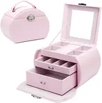 Troli Růžová luxusní šperkovnice kufřík