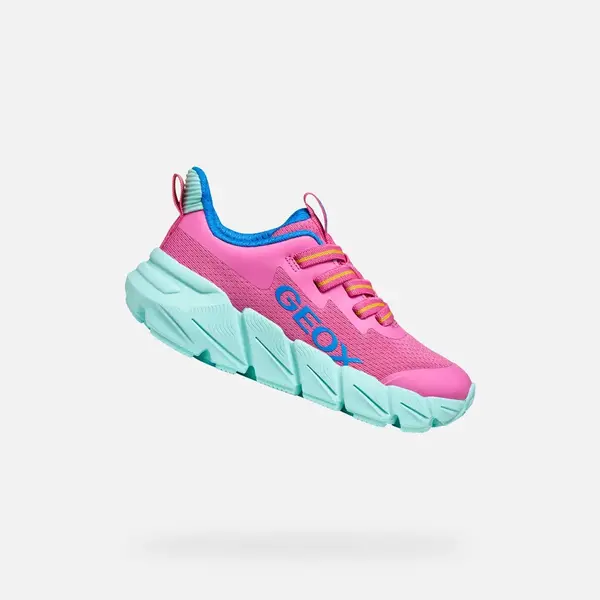 Pink Girls Geox Flexyper Sneakers - Girls