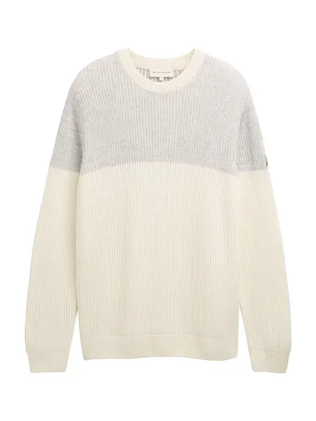 TOM TAILOR Sveter  sivá / biela