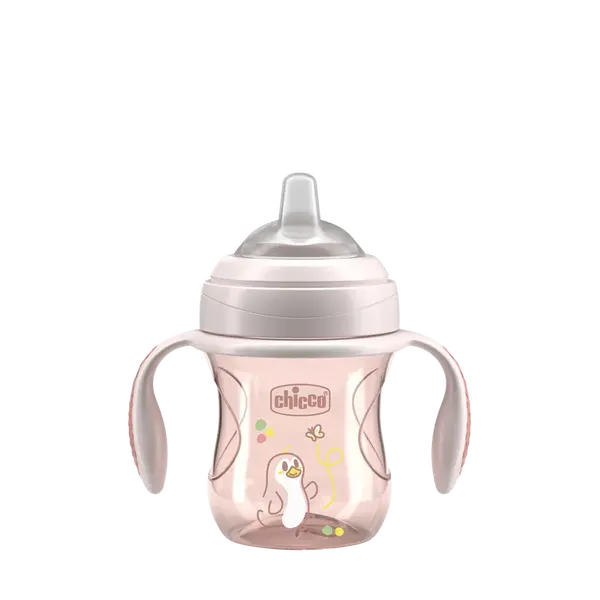 CHICCO Hrneček Transition učicí s držadly pink, 4m+ 200 ml