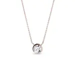 Náhrdelník z růžového zlata s bezel diamantem KLENOTA
