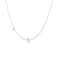 Náhrdelník s perlou a diamantem v bílém zlatě KLENOTA