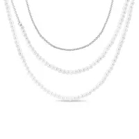 Šňůra ze sladkovodních perel v délce 85 cm v bílém zlatě KLENOTA