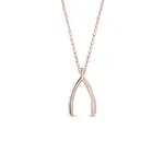 Přívěsek wishbone z růžového 14k zlata KLENOTA
