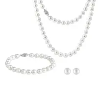 Perlová sada šperků v bílém zlatě KLENOTA