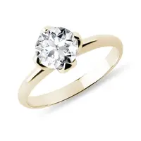 Zásnubní prsten ze žlutého zlata s lab grown diamantem KLENOTA