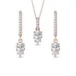 Sada šperků s lab grown diamanty v růžovém 14k zlatě KLENOTA