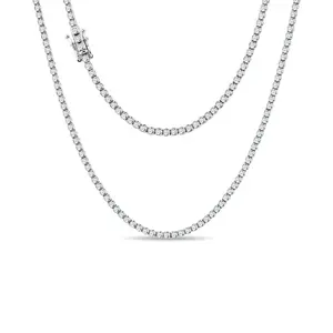 Diamantový tenisový náhrdelník v bílém zlatě KLENOTA