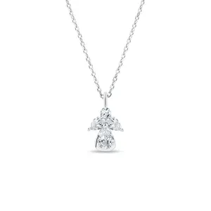 Náhrdelník s diamantovým andílkem v bílém zlatě KLENOTA