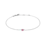 Náramok z bieleho zlata s ružovým zafírom KLENOTA