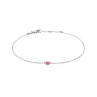 Náramok z bieleho zlata s ružovým zafírom KLENOTA