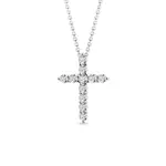 Diamantový prívesok krížik z bieleho zlata KLENOTA